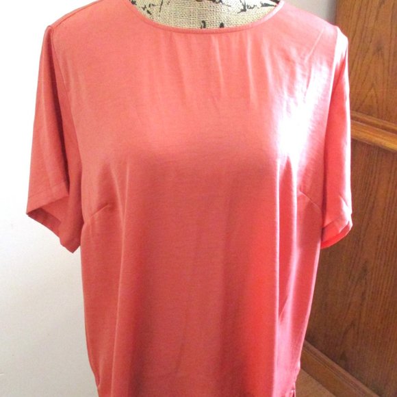 NWT! A New Day Womens Red Copper Keyhole Back Top, Short Sleeve, Size XXL - Picture 3 of 13